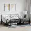 Image de Cadre De Lit Métal Sans Matelas Avec Pied De Lit Noir 193x203cm Vidaxl