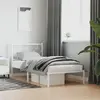 Image de Cadre De Lit Métal Sans Matelas Avec Tête De Lit Blanc 90x200cm Vidaxl