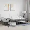 Image de Cadre De Lit Métal Sans Matelas Et Tête De Lit Blanc 200x200 Cm Vidaxl