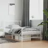Image de Cadre De Lit Métal Sans Matelas Et Pied De Lit Blanc 100x190 Cm Vidaxl