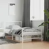 Image de Cadre De Lit Métal Sans Matelas Et Pied De Lit Blanc 100x200 Cm Vidaxl