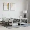 Image de Cadre De Lit Métal Sans Matelas Et Pied De Lit Blanc 140x200 Cm Vidaxl