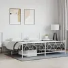 Image de Cadre De Lit Métal Sans Matelas Et Pied De Lit Blanc 200x200 Cm Vidaxl