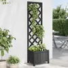Image de Jardinière Avec Treillis Noir Bois Massif De Sapin Vidaxl