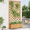 Image de Jardinière Avec Treillis Marron Bois Massif De Sapin Vidaxl