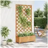 Image de Vidaxl jardinière avec treillis marron bois massif de sapin