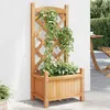 Image de Jardinière Avec Treillis Marron Bois Massif De Sapin Vidaxl