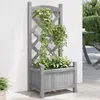 Image de Jardinière Avec Treillis Gris Bois Massif De Sapin Vidaxl