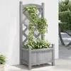 Image de vidaXL Jardinière avec treillis gris bois massif de sapin 365483