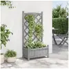 Image de Vidaxl jardinière avec treillis gris bois massif de sapin