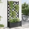 Image de Jardinière Avec Treillis Noir 75x35x150 Cm Bois Massif De Sapin Vidaxl