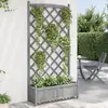 Image de Jardinière Avec Treillis Gris Bois Massif De Sapin Vidaxl