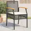 Image de Chaises De Jardin Coussins Lot De 4 Noir Résine Tressée Acacia Vidaxl