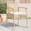 Image de Chaises De Jardin Coussins Lot De 4 Beige Résine Tressée Acacia Vidaxl