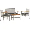 Image de vidaXL Salon de Jardin avec Coussins 4 pcs Canapés de Patio Ensemble de Meubles Mobilier de Terrasse Extérieur Gris 366267