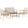 Image de vidaXL Salon de Jardin avec Coussins 4 pcs Canapés de Patio Ensemble de Meubles Mobilier de Terrasse Extérieur Beige 366268