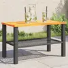 Image de Table De Jardin Noir 70x38x42 Cm Résine Tressée Et Bois Acacia Vidaxl
