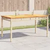 Image de Table De Jardin Beige 140x80x75 Cm Résine Tressée Et Acacia Vidaxl