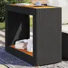 Image de Table D'appoint De Jardin Dessus En Bois Noir 100x40x75 Cm Vidaxl