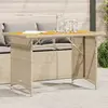 Image de Table De Jardin Avec Dessus En Bois Noir 110x68x70 Cm Rotin Vidaxl