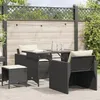 Image de vidaXL Salon de jardin 4 pcs avec coussins noir résine tressée ensemble de canapés dextérieur salon de jardin ensemble 366358