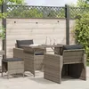 Image de vidaXL Salon de jardin 4 pcs avec coussins gris résine tressée ensemble de canapés dextérieur salon de jardin ensemble 366361