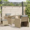 Image de vidaXL Salon de jardin avec coussins 4 pcs beige résine tressée 366363