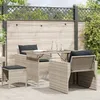 Image de vidaXL Salon de jardin 4 pcs avec coussins gris clair résine tressée ensemble de canapés dextérieur salon de jardin 366364
