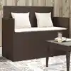 Image de Banc De Jardin Avec Coussins Marron Résine Tressée Vidaxl
