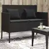 Image de Banc De Jardin Avec Coussins Noir Résine Tressée Vidaxl