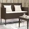Image de Banc De Jardin Avec Coussins Marron Résine Tressée Vidaxl