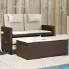 Image de Banc Inclinable De Jardin Avec Coussins Marron Résine Tressée Vidaxl