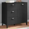 Image de vidaXL Buffet Armoire Latérale avec Tiroirs et Porte Meuble de Rangement Chambre à Coucher Salon Industriel Noir Bois 374939