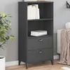 Image de Bibliothèque Viken Gris Anthracite 60x35x123 Cm Bois Ingénierie Vidaxl