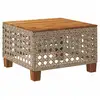 Image de Vidaxl table de jardin beige 55x55x36 cm résine tressée et bois acacia