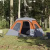 Image de vidaXL Tente de Camping 6 Personnes Tente dOmbrage avec Sac de Transport Auvent Portable avec Parois Latérales Gris et 94297