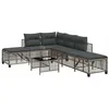 Image de vidaXL Salon de jardin dangle avec coussins 3 pcs gris résine tressée ensemble de canapés dextérieur salon de jardin 365446
