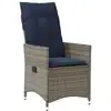 Image de Vidaxl chaise de jardin inclinable avec coussins en résine tressée grise