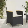 Image de Chaise Inclinable De Jardin Avec Coussins Noir Résine Tressée Vidaxl