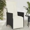 Image de vidaXL Chaise inclinable de jardin avec coussins noir résine tressée fauteuil de jardin inclinable fauteuil inclinable de 365659