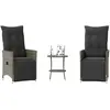 Image de Ensemble De Bistro 3 Pcs Avec Coussins Gris Résine Tressée Vidaxl