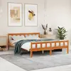 Image de Cadre De Lit Sans Matelas Cire Marron 150x200cm Bois Pin Massif Vidaxl