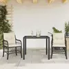 Image de Ensemble De Bistro 3 Pcs Avec Coussins Noir Résine Tressée Vidaxl