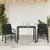 Image de Ensemble De Bistro 3 Pcs Avec Coussins Noir Résine Tressée Vidaxl