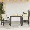 Image de Ensemble De Bistro 3 Pcs Avec Coussins Noir Résine Tressée Vidaxl