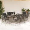 Image de vidaXL Ensemble à Manger de Jardin avec Coussins 9 pcs Table et Chaise de Terrasse Meubles de Patio Mobilier dExtérieur 3212067