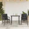 Image de Ensemble De Bistro 3 Pcs Avec Coussins Gris Résine Tressée Vidaxl