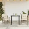 Image de Ensemble De Bistro 3 Pcs Avec Coussins Beige Résine Tressée Vidaxl