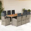 Image de vidaXL Ensemble à Manger de Jardin avec Coussins 9 pcs Table et Chaises avec Dossier Réglable Meubles dExtérieur Patio 3212246