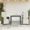Image de Ensemble De Bistro 3 Pcs Avec Coussins Noir Résine Tressée Vidaxl